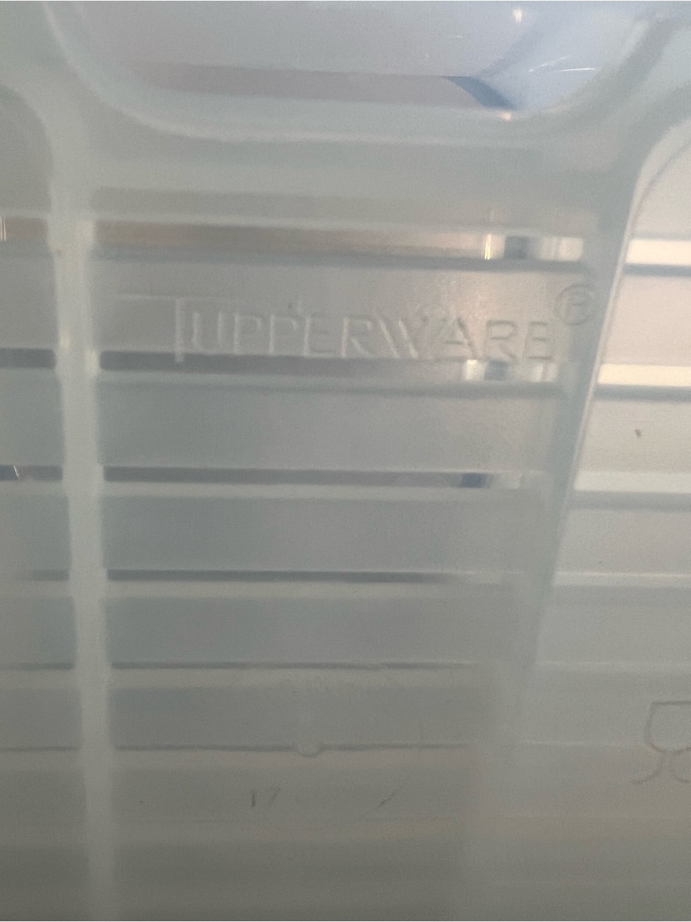 Tupperware White Container with Blue Seal and Clear Lid - Picture 6 of 13